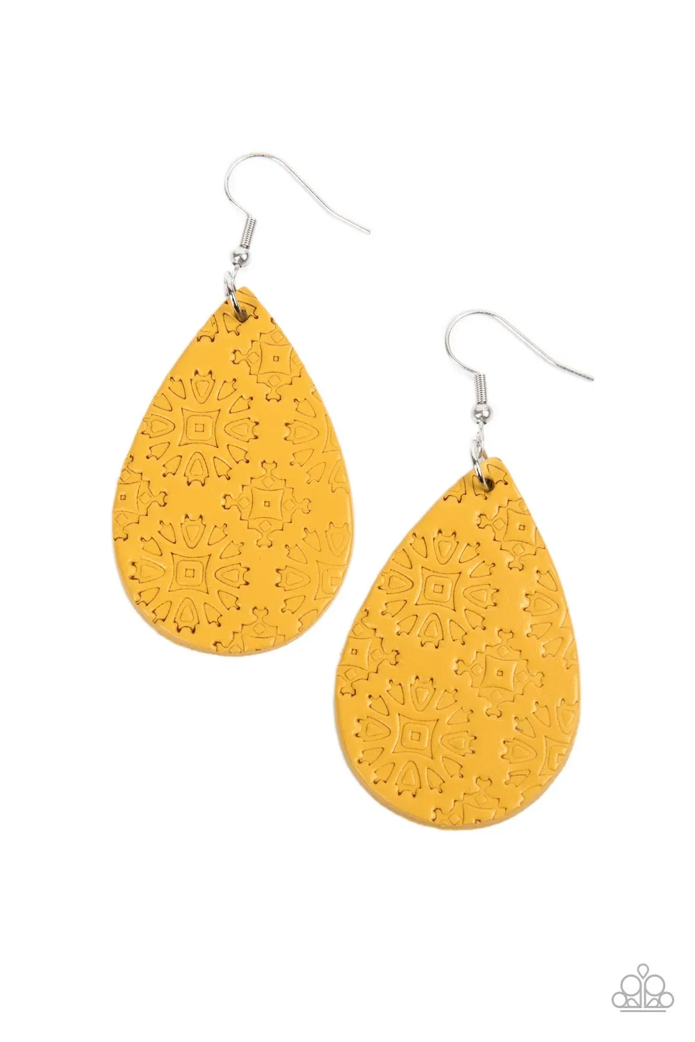 Earrings Stylishly Subtropical - Yellow