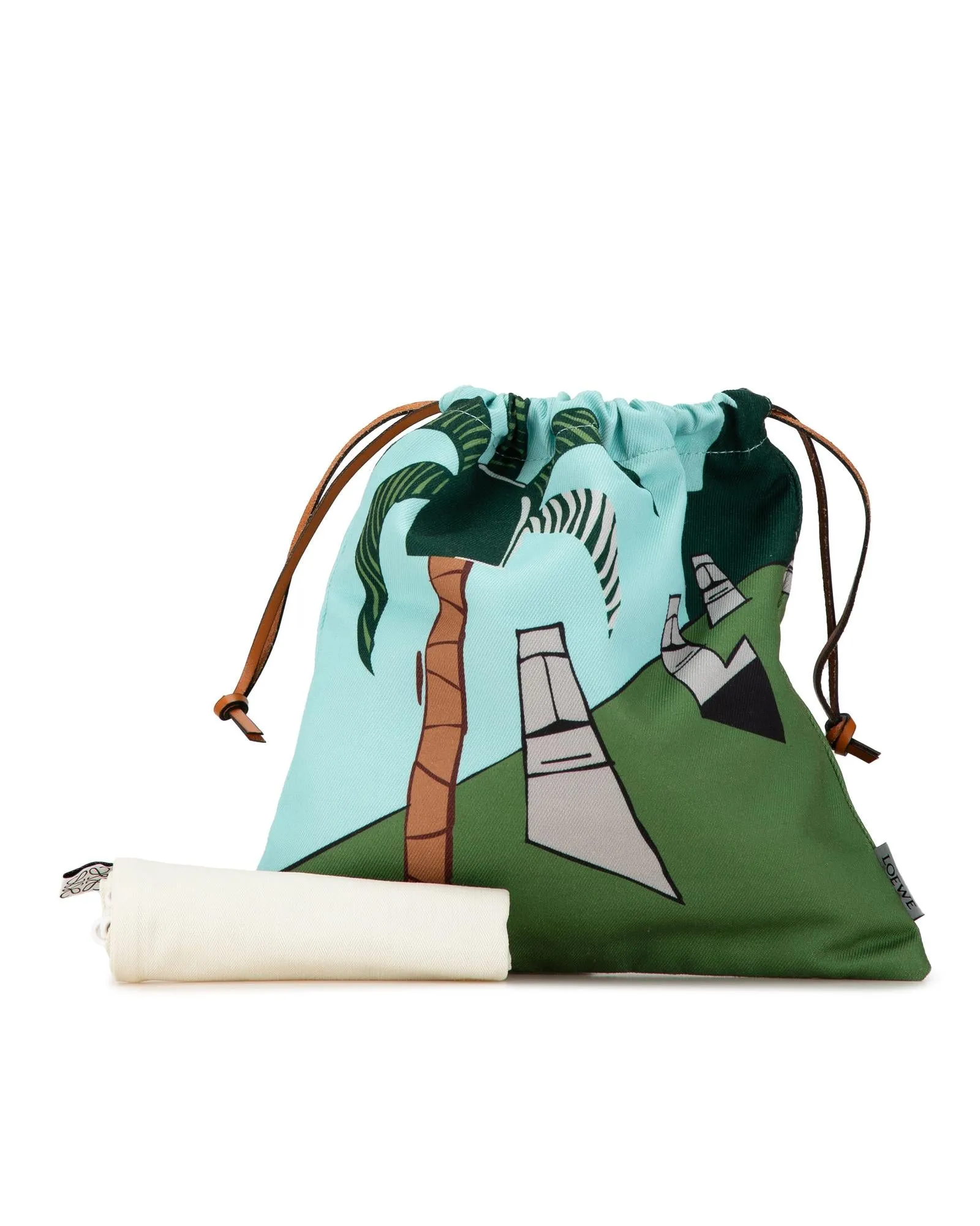 Easter Island Canvas Drawstring Clutch Bag