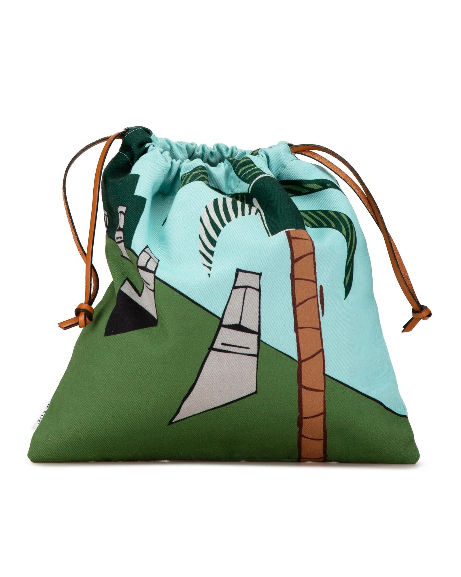 Easter Island Canvas Drawstring Clutch Bag