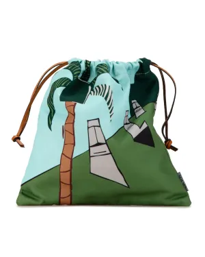 Easter Island Canvas Drawstring Clutch Bag