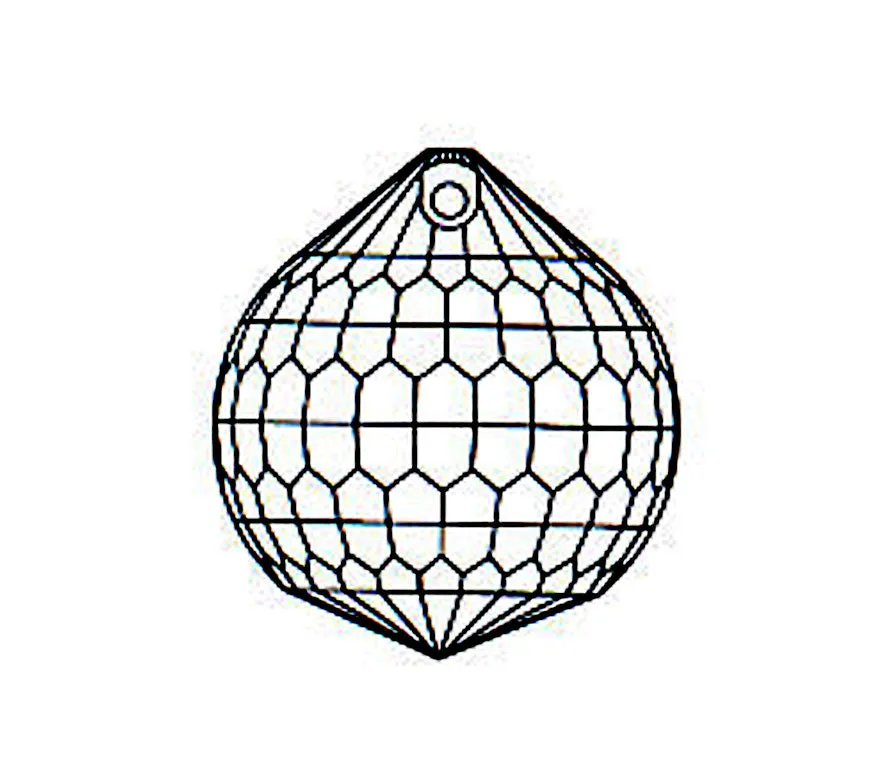 Extra Faceted Ball Crystal 40mm Clear Prism with One Hole on Top