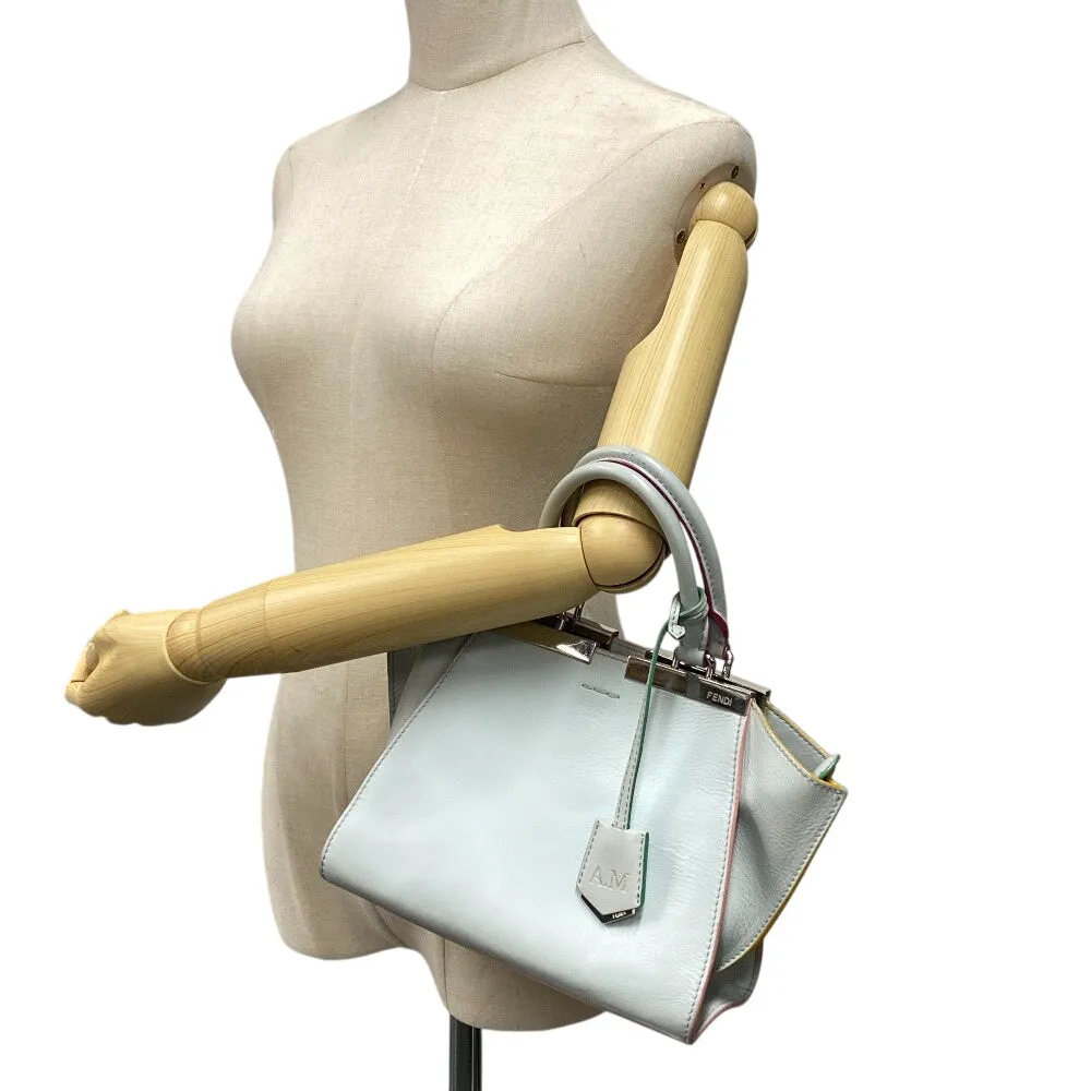 FENDI Handbag 8BH333 leather blue Petite Troisur