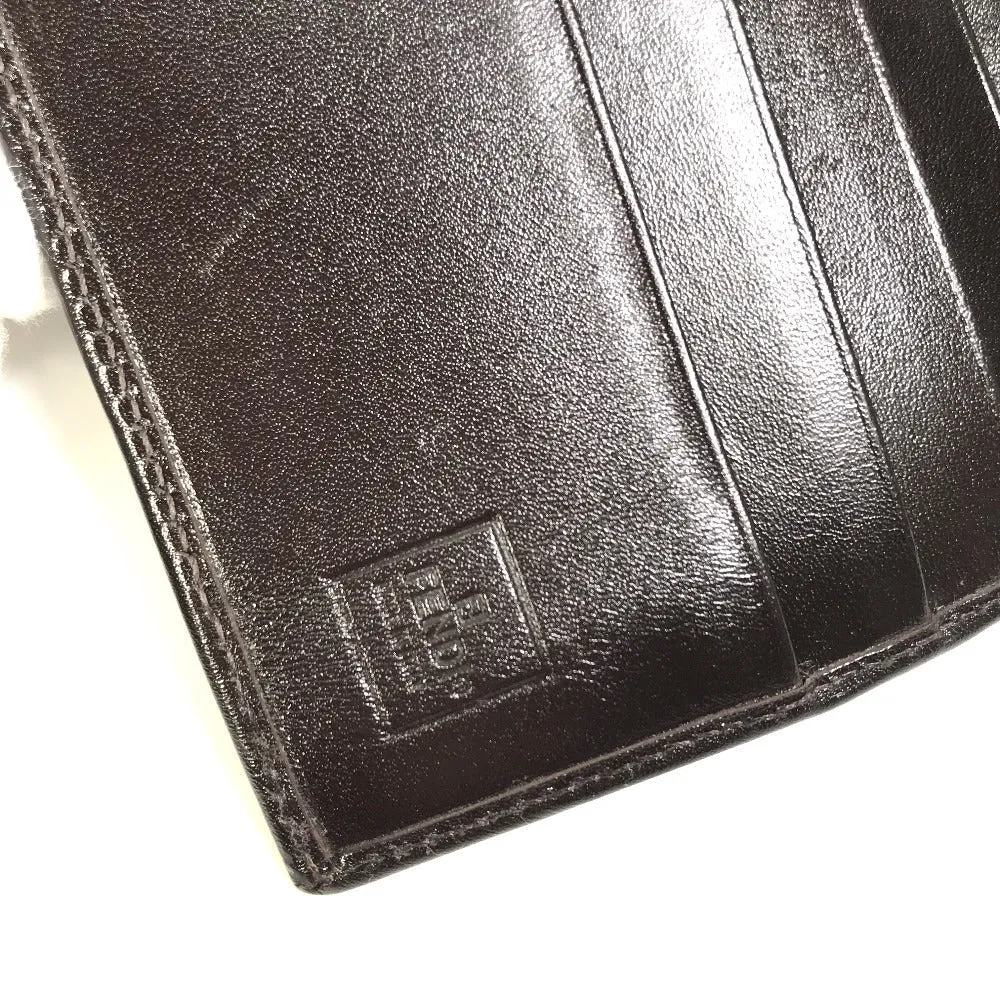 FENDI Long Wallet Purse 2804-01339 Canvas / leather Brown Zucca Bill Compartment mens Used