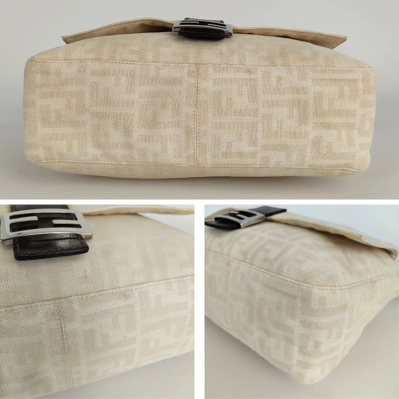 FENDI Mamma shoulder bag in beige monogram canvas