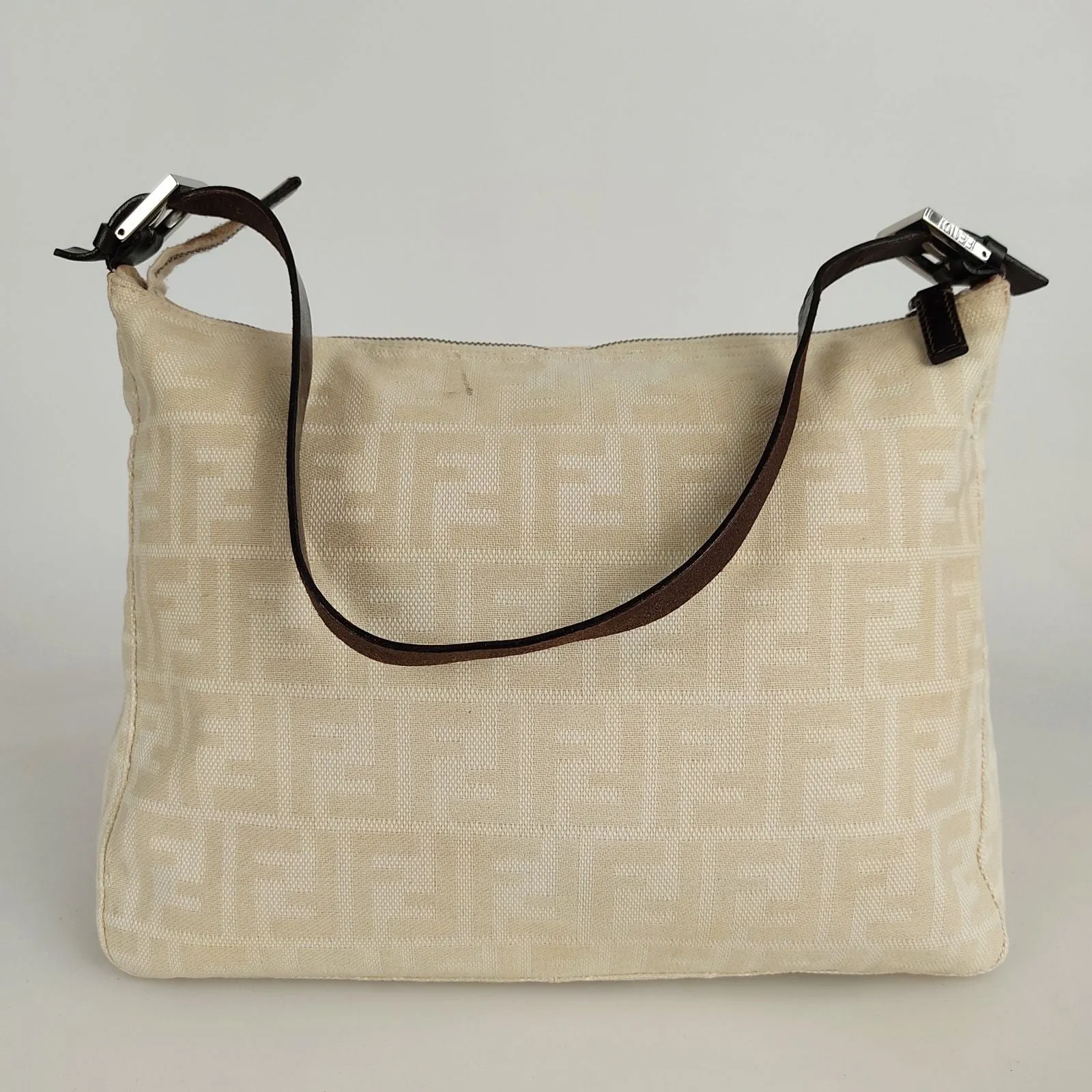 FENDI Mamma shoulder bag in beige monogram canvas