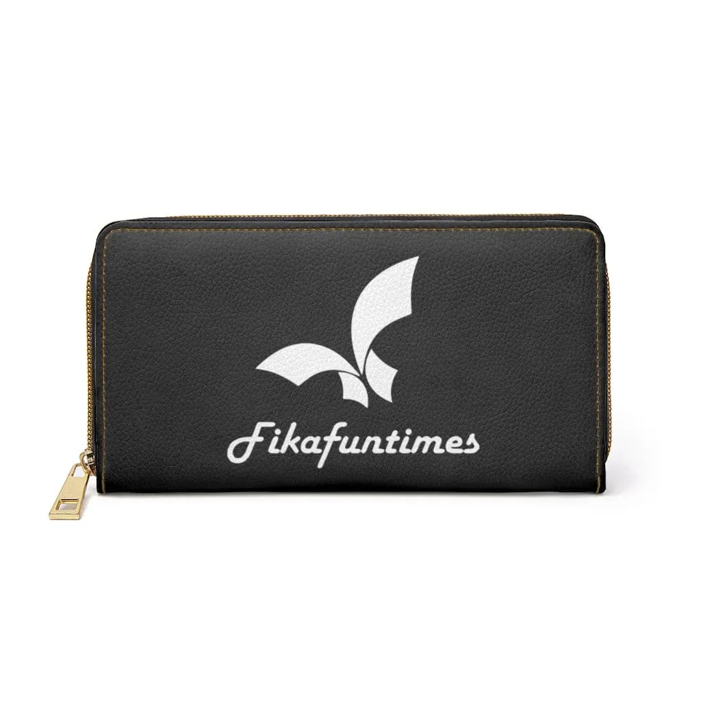 Fikafuntimes Black & White Zipper Wallet