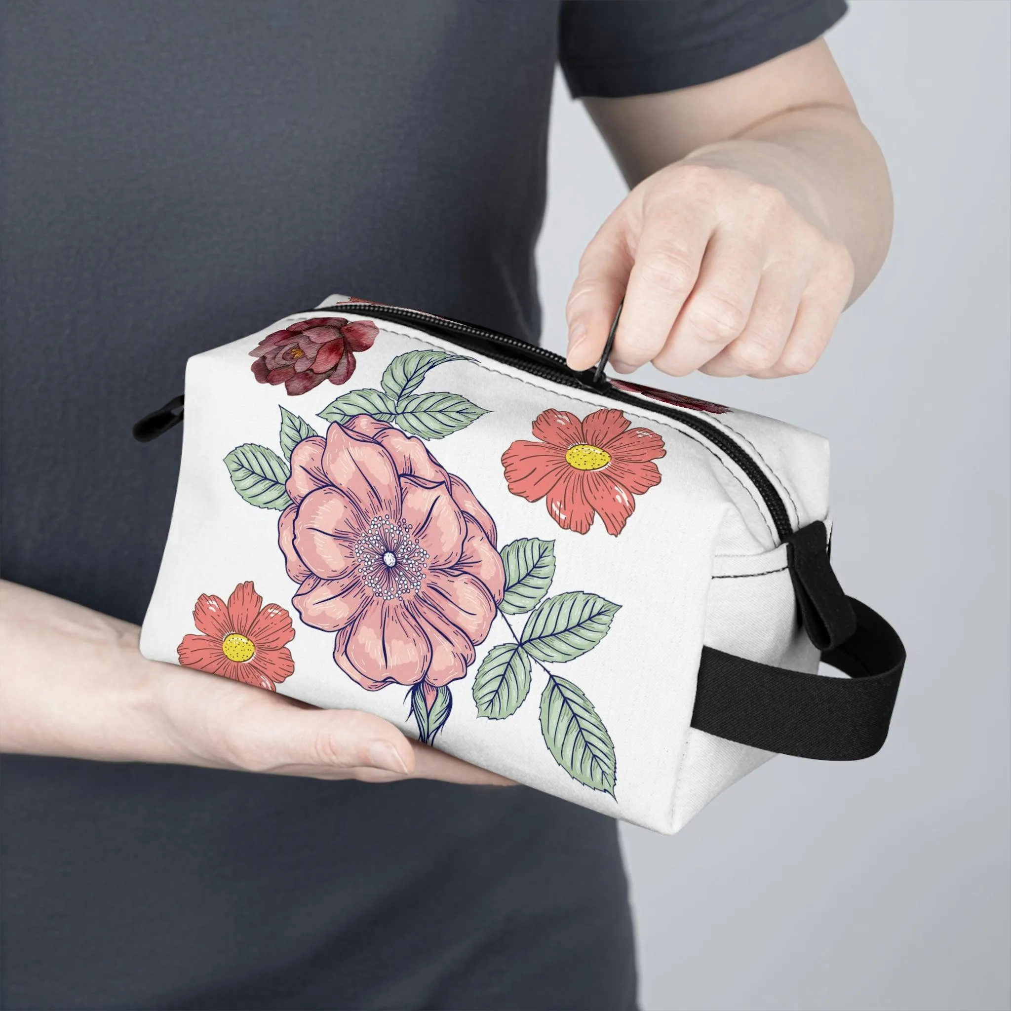 Floral Makeup Bag | flower makeup bag | Cosmetic Bag | floral Toiletry Bag Women | cute makeup bag | makeup pouch | aesthetic makeup