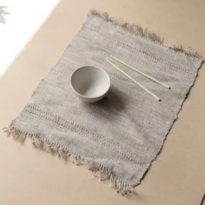 Fringe Hemp Placemat (Set Of 4) - Hemp - Natural