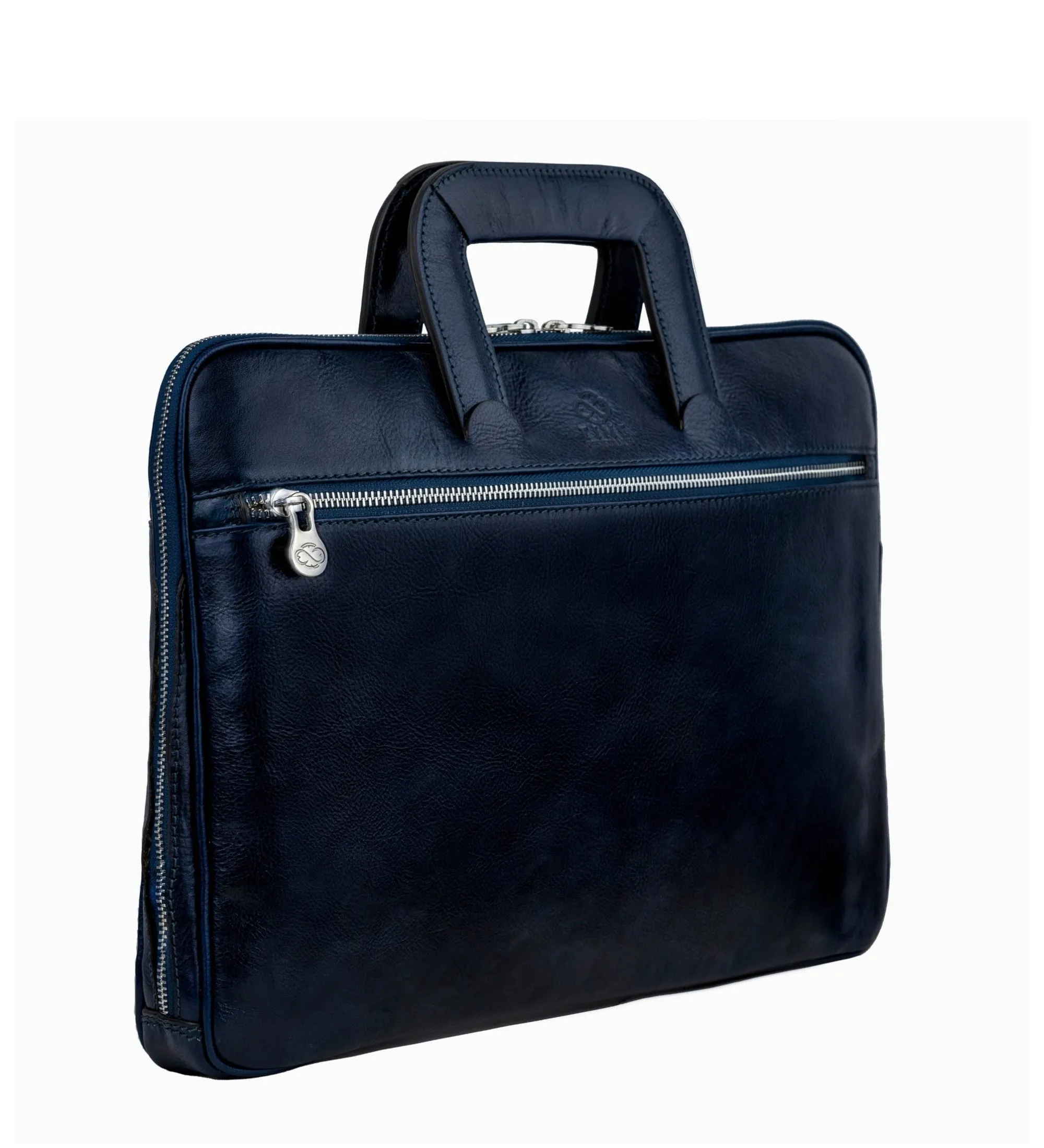 Full Grain Italian Leather Briefcase Laptop Bag - Brave New World