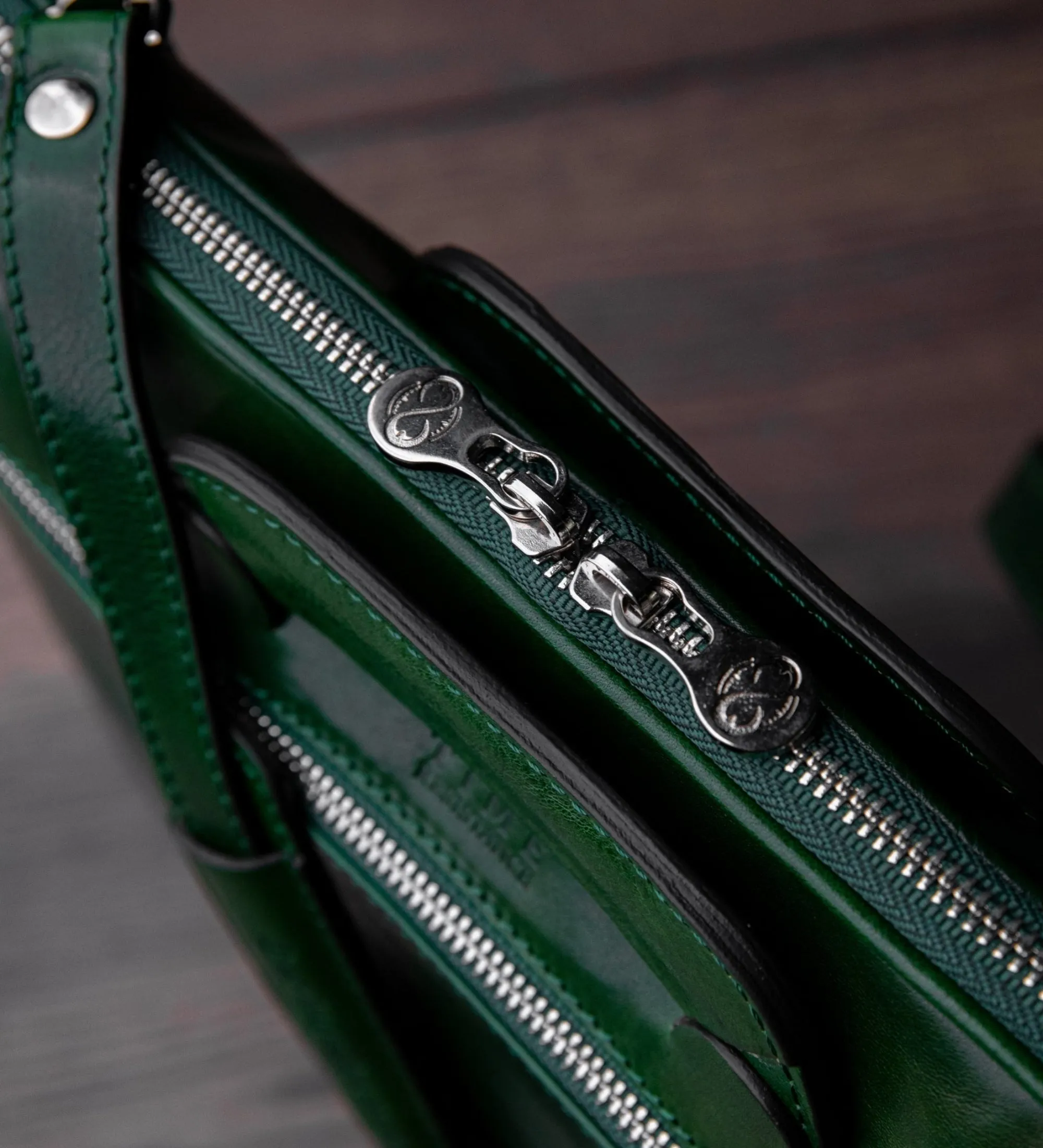 Full Grain Italian Leather Briefcase Laptop Bag - Brave New World