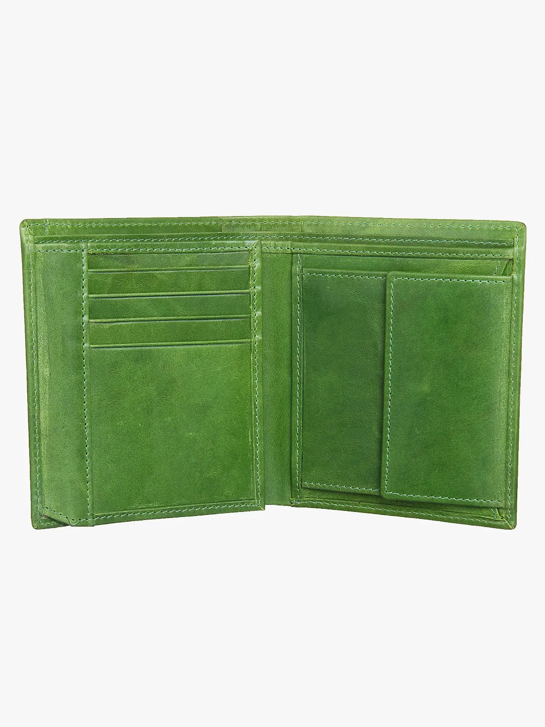 Genuine Leather Green Multifunctional Wallet
