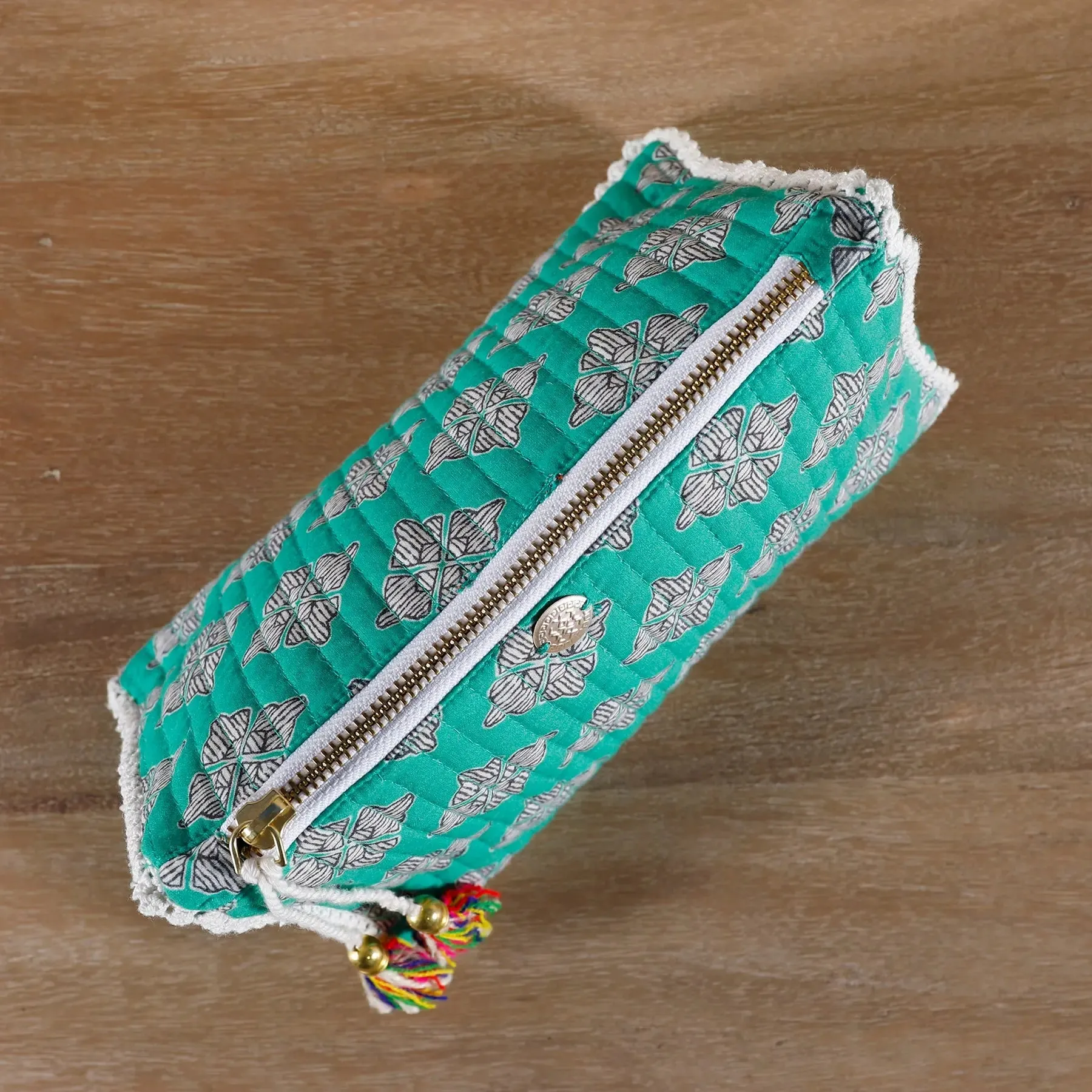 Geo Buti Green Cotton 3D Pouch
