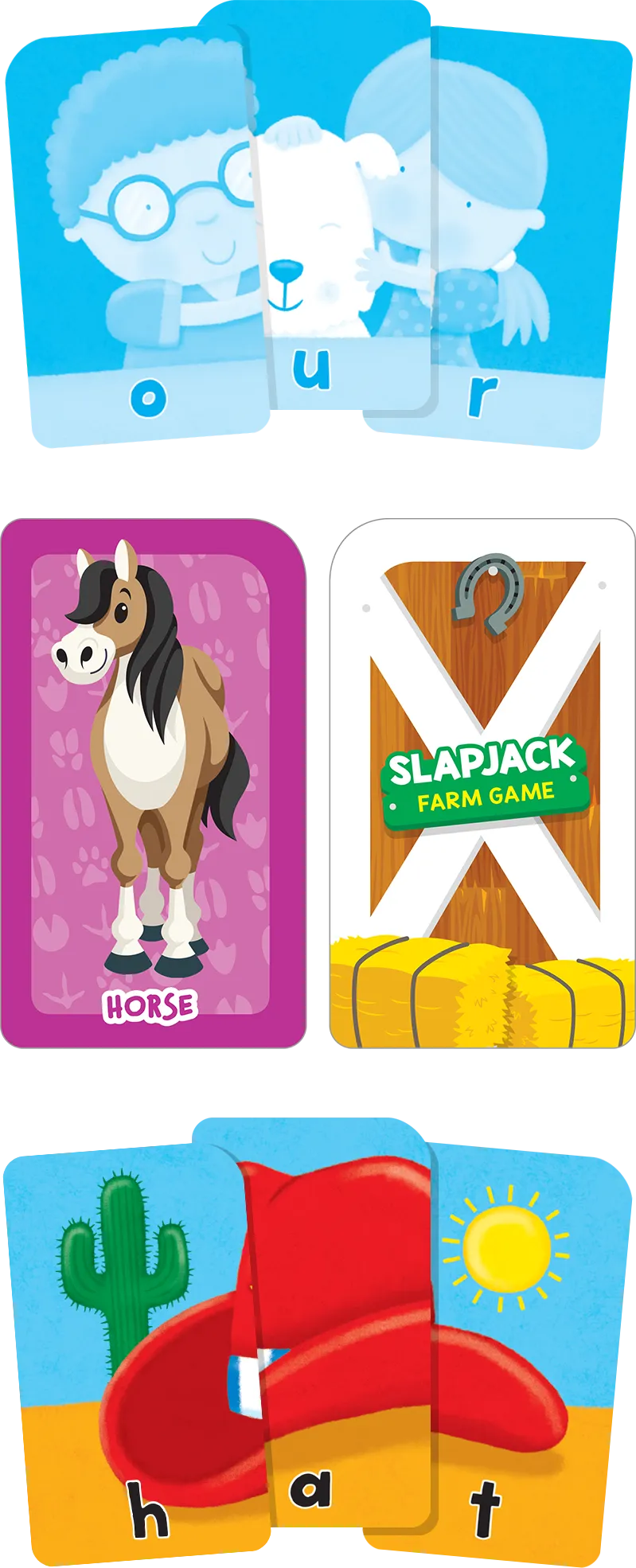 Get Ready Game Cards Three-Letter Words & Slapjack Farm (2-Pack)