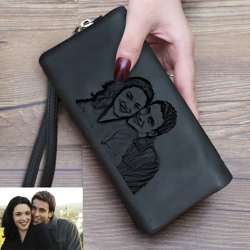 Girlfriend Gift, Womens Wallet, Personalized Wallet, Engraved Wallet, Photo Wallet, Custom Wallet, Wedding Anniversary Valentines Mom Gift