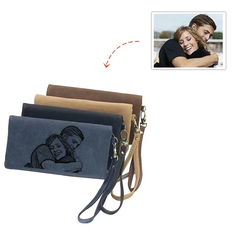 Girlfriend Gift, Womens Wallet, Personalized Wallet, Engraved Wallet, Photo Wallet, Custom Wallet, Wedding Anniversary Valentines Mom Gift