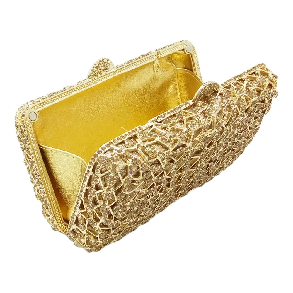 Gold Crystal Clutch Bag