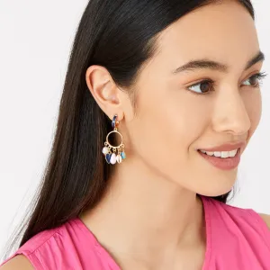 Golden Charmy Pearl & Shell Drop Earrings