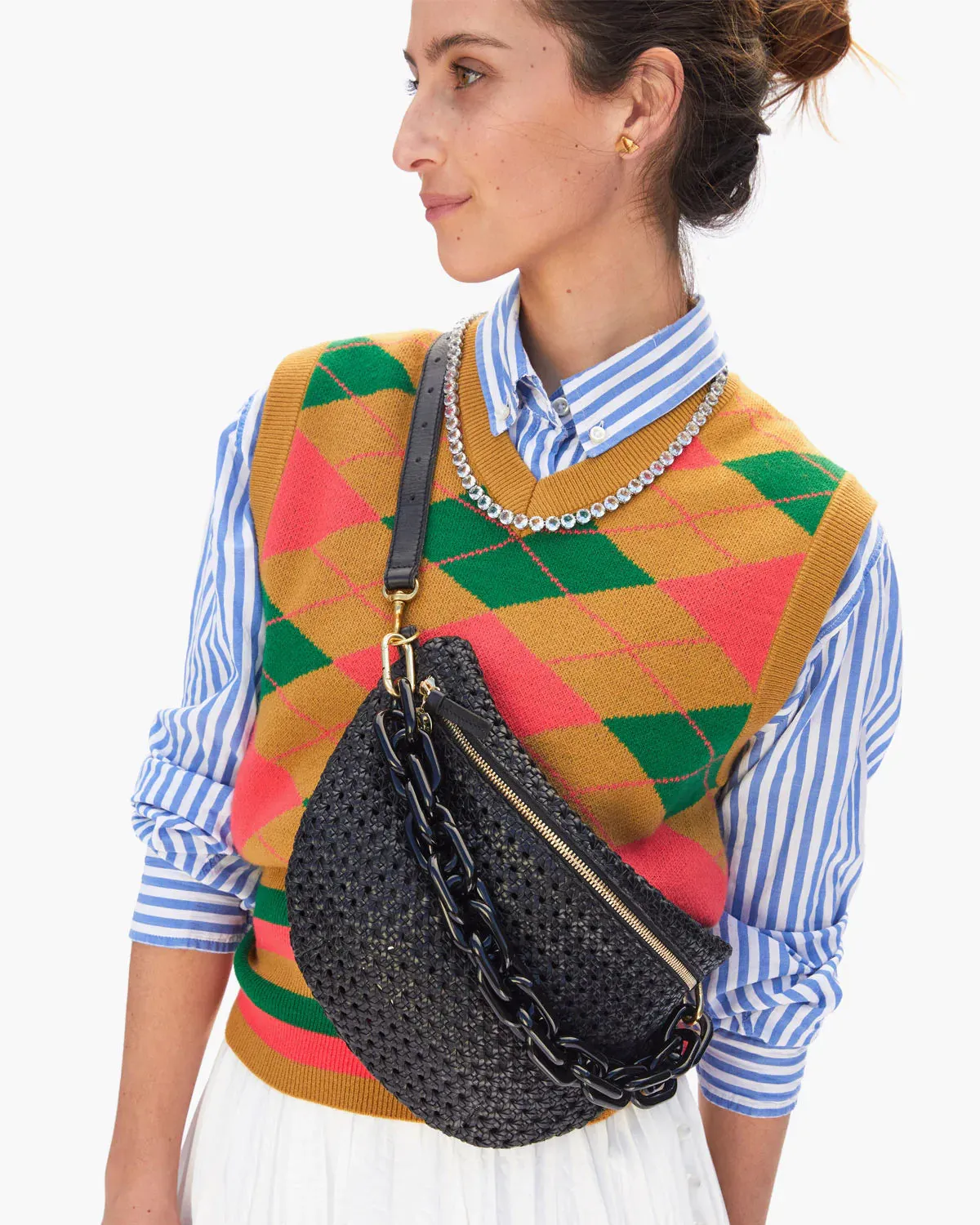 Grande Fanny Bag in Black Rattan