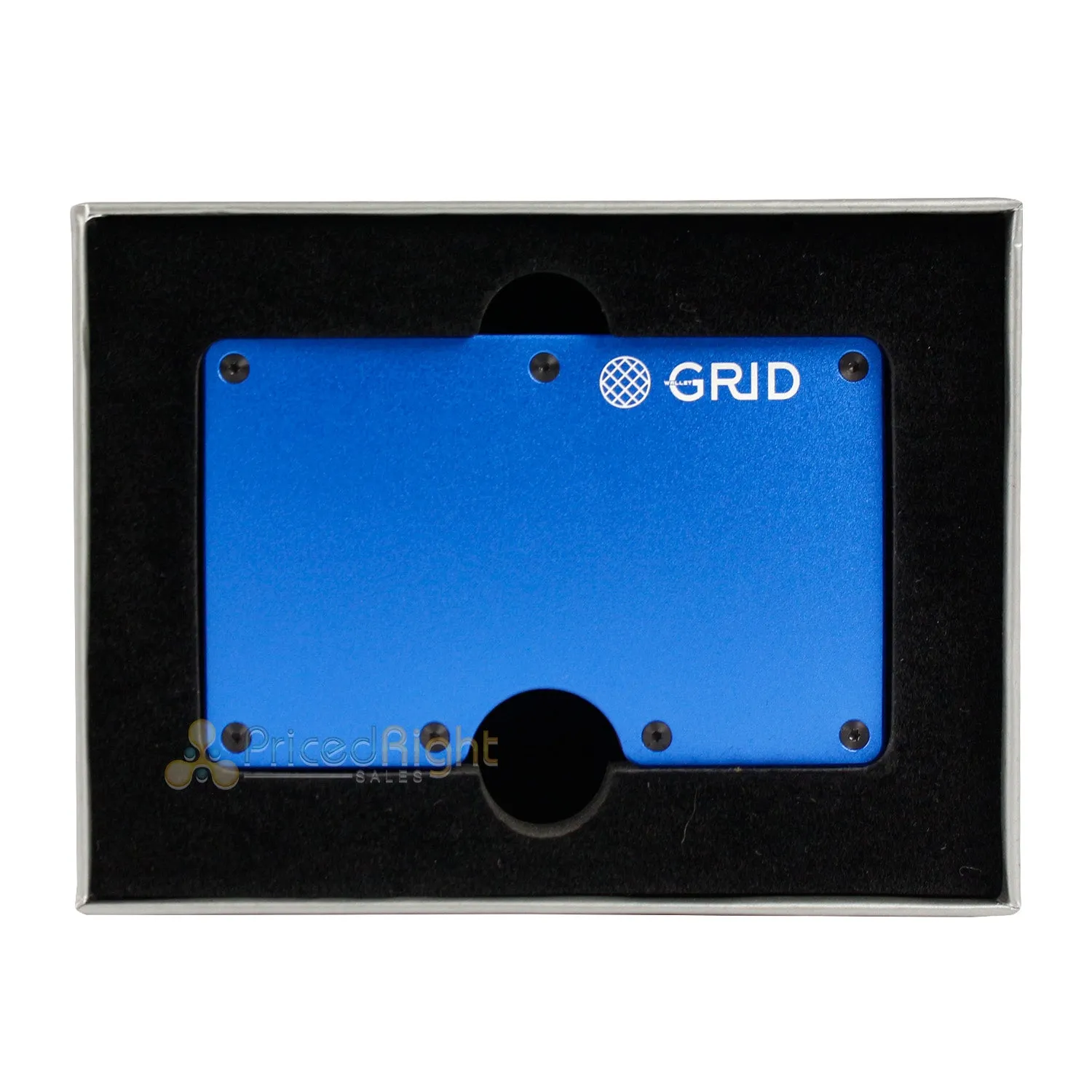 GRID Wallet Blue Aluminum Lightweight Card Holder w/ RFID Blocking Metal Panels