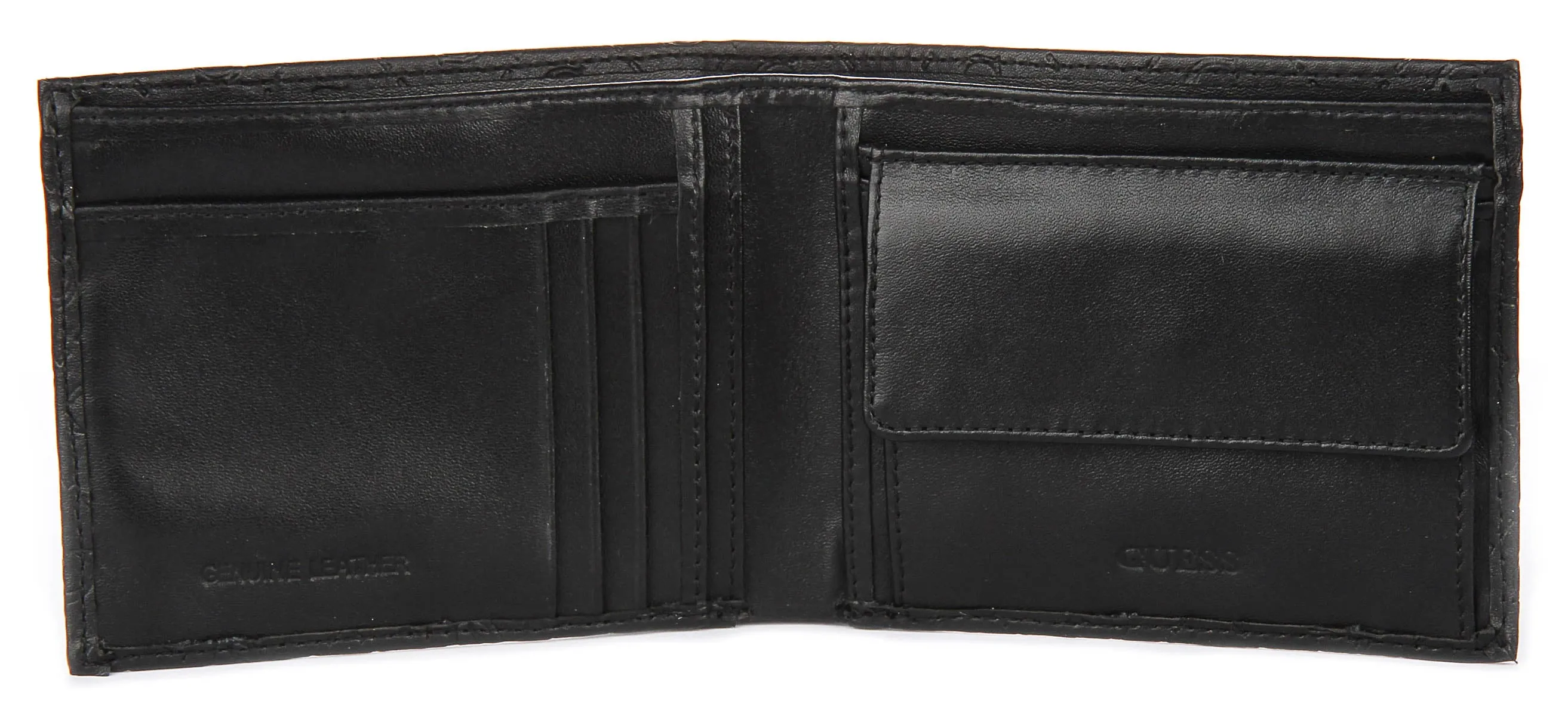 Guess Vezzola Billfold Coin Pocket Wallet In Black For Men