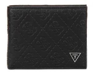 Guess Vezzola Billfold Coin Pocket Wallet In Black For Men