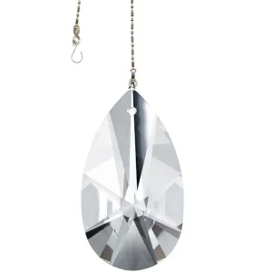 Hanging Crystal Suncatcher 2.5-in Magnificent Crystal Clear Modern Almond Prism