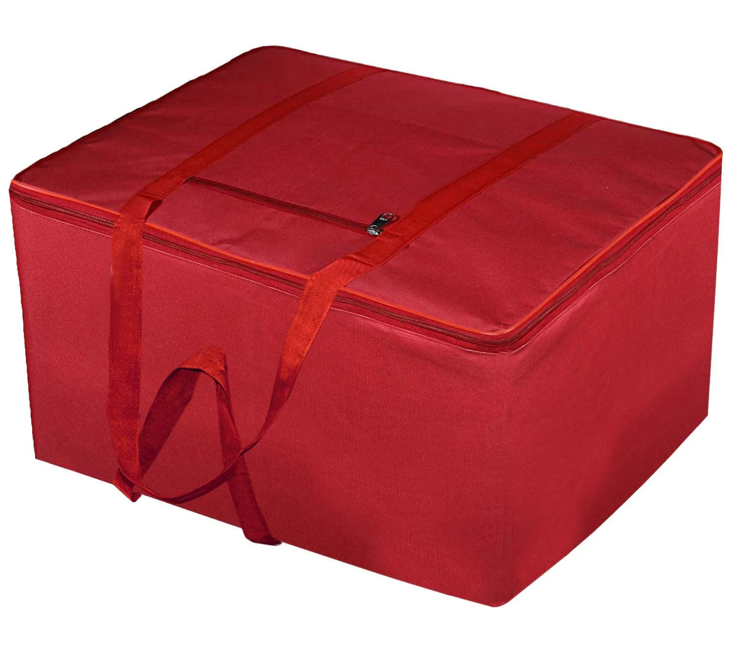 Heart Home Moisture Proof Wardrobe Organizer Storage Bag For Clothes With Zipper Closure and Handle- Pack of 2 (Red)-HS43HEARTH26643