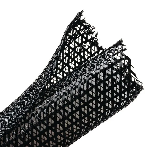 HellermannTyton BSPSW340 3/4 Inch Self-Closing Braided Wrap, Black, Sold By The Foot