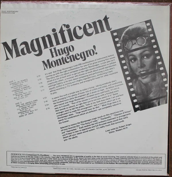 Hugo Montenegro - Magnificent Hugo Montenegro! (LP) (VG )