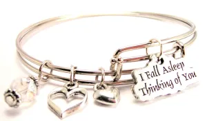I Fall Asleep Thinking Of You Expandable Bangle Bracelet Set