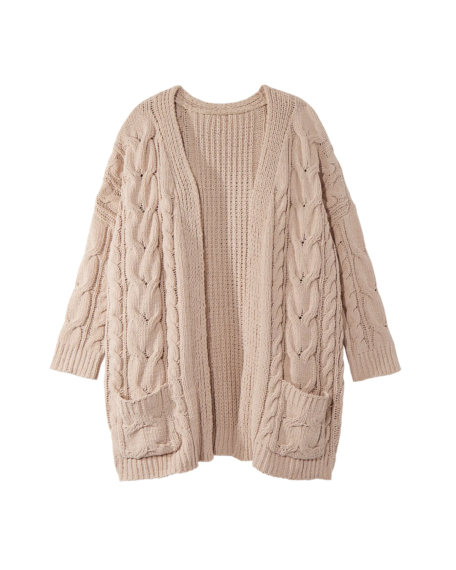 Isabella Cable Knit Cardigan | Mauve