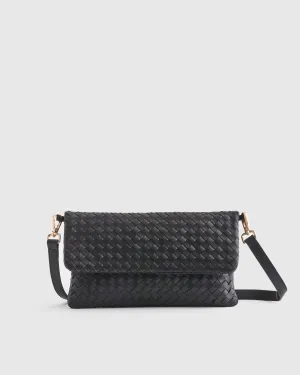 Italian Leather Handwoven Convertible Clutch