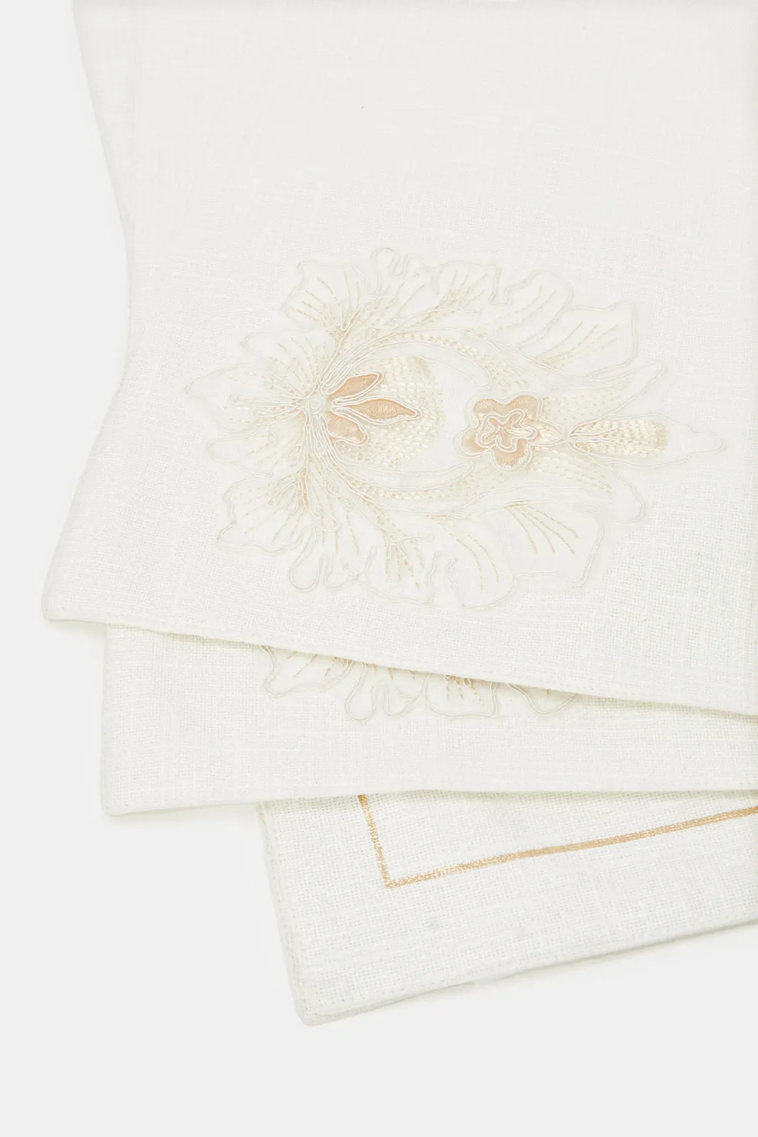 Ivory Applique Work Placemat (2 Piece)