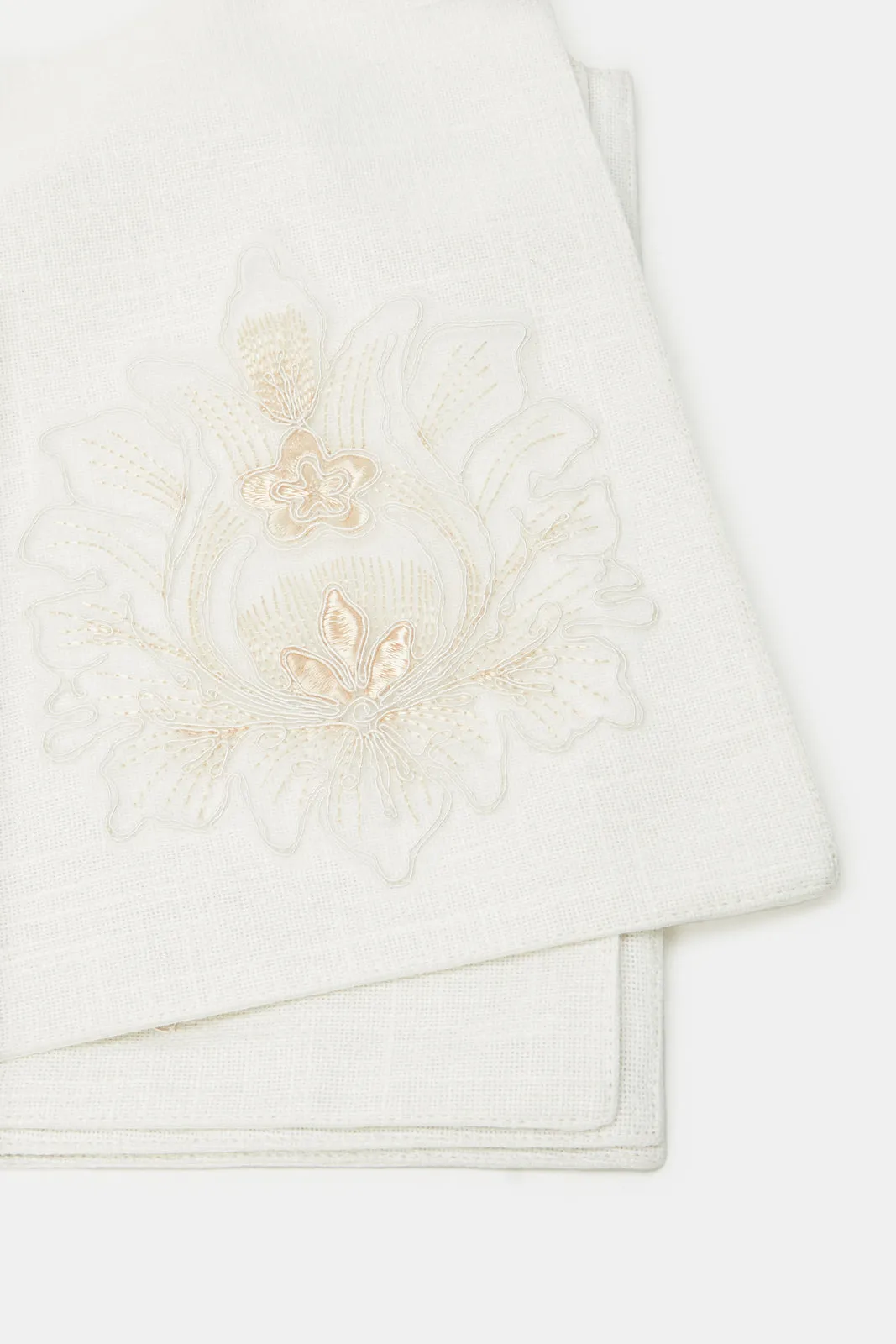 Ivory Applique Work Placemat (2 Piece)