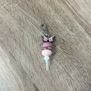 Keyring - Butterfly Black and Pink