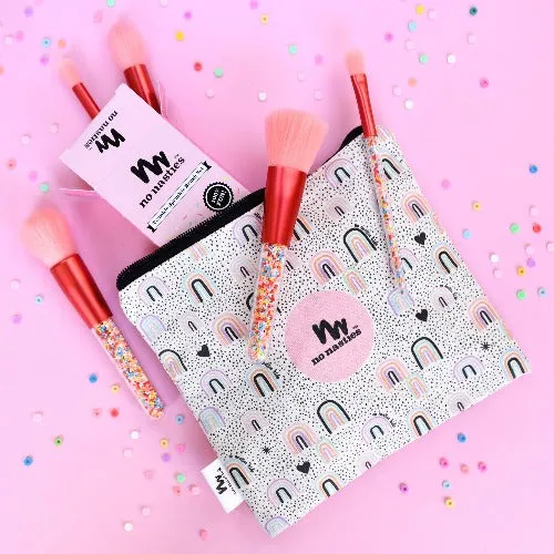 Kids Makeup Accessories Pack Cosmetic Bag and Twinkle Brush Set