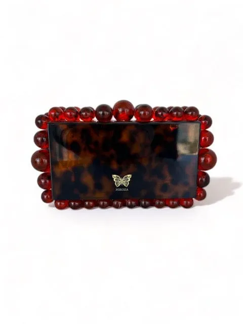 Kira Green Acrylic Pearl Clutch Bag By Nikoza Collection