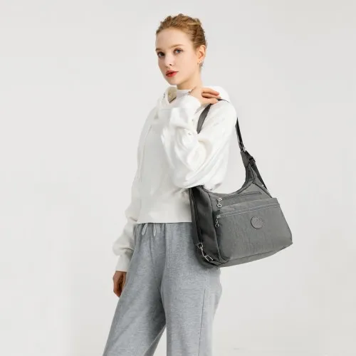 Kono Three Way Multipurpose Casual Shoulder Bag With Double Zippers - Purple | EH2063