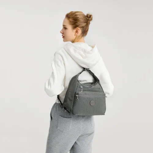 Kono Three Way Multipurpose Casual Shoulder Bag With Double Zippers - Purple | EH2063