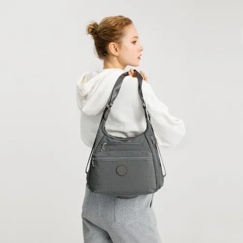 Kono Three Way Multipurpose Casual Shoulder Bag With Double Zippers - Purple | EH2063