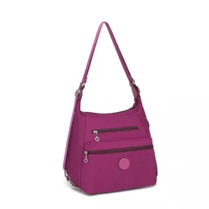 Kono Three Way Multipurpose Casual Shoulder Bag With Double Zippers - Purple | EH2063