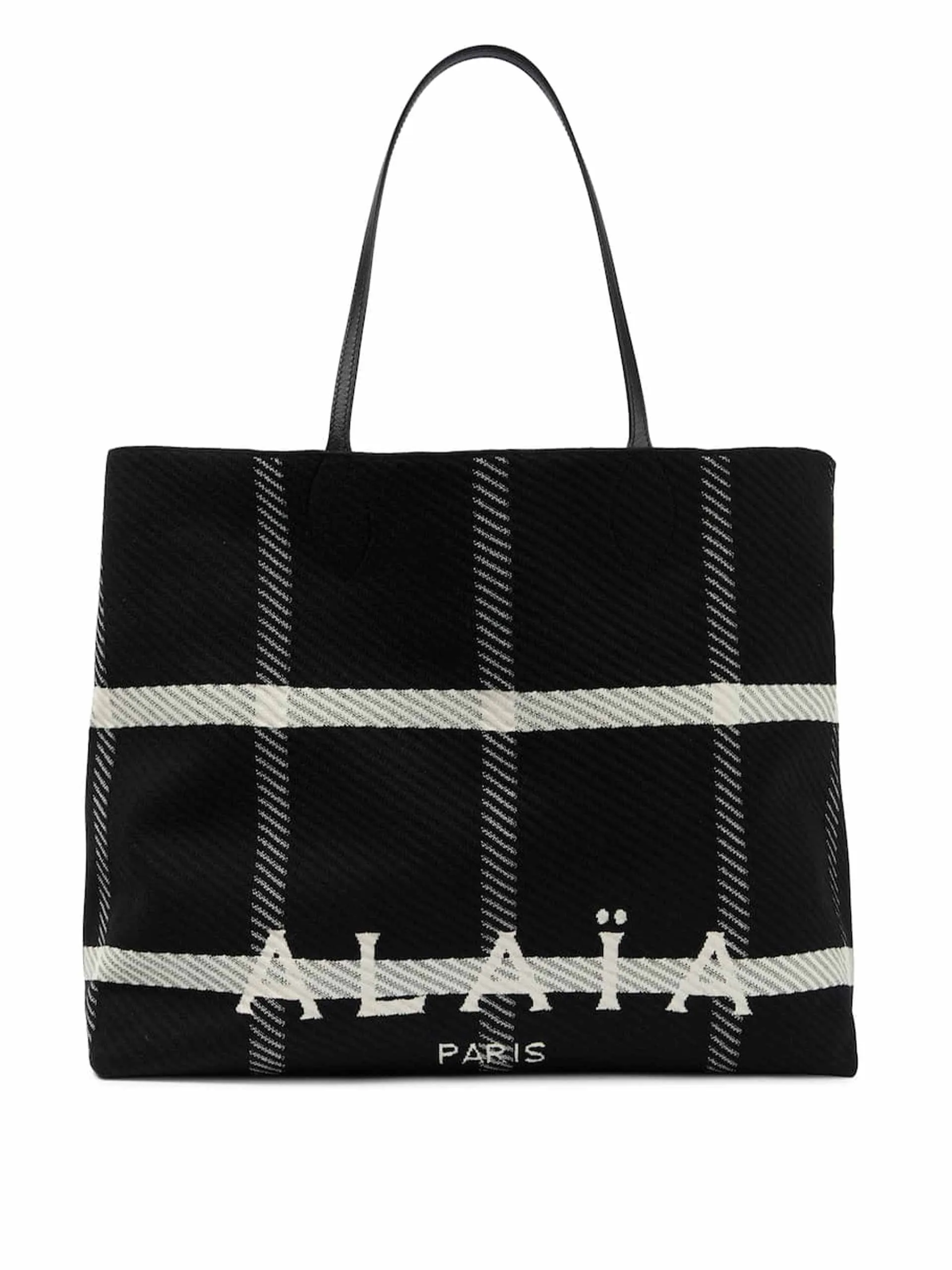 Large checked tartan tote bag