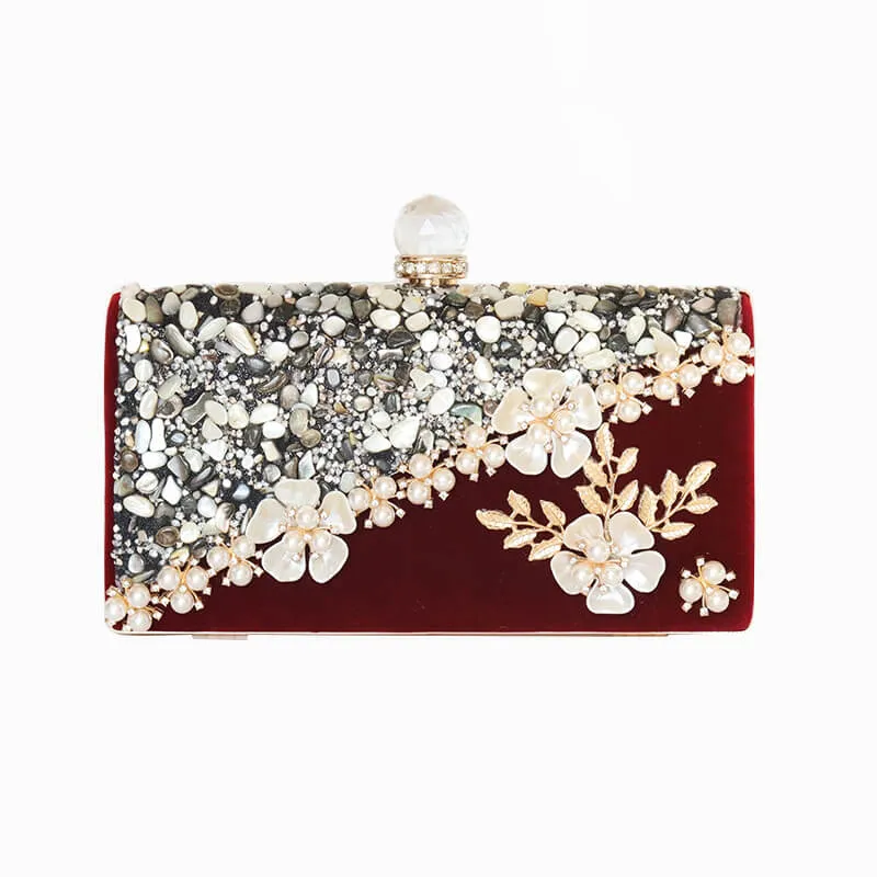 Leila Floral Rhinestone Clutch