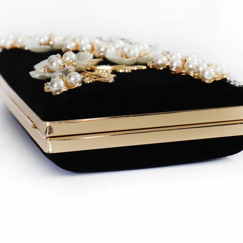 Leila Floral Rhinestone Clutch