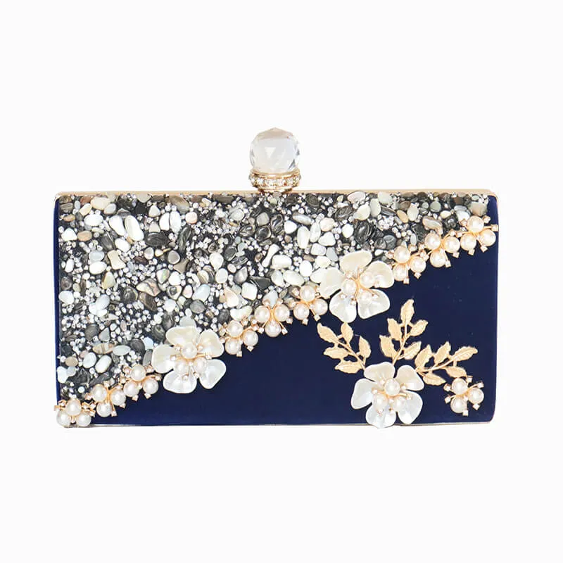 Leila Floral Rhinestone Clutch