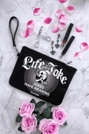 Life is No Joke Makeup Bag - Black