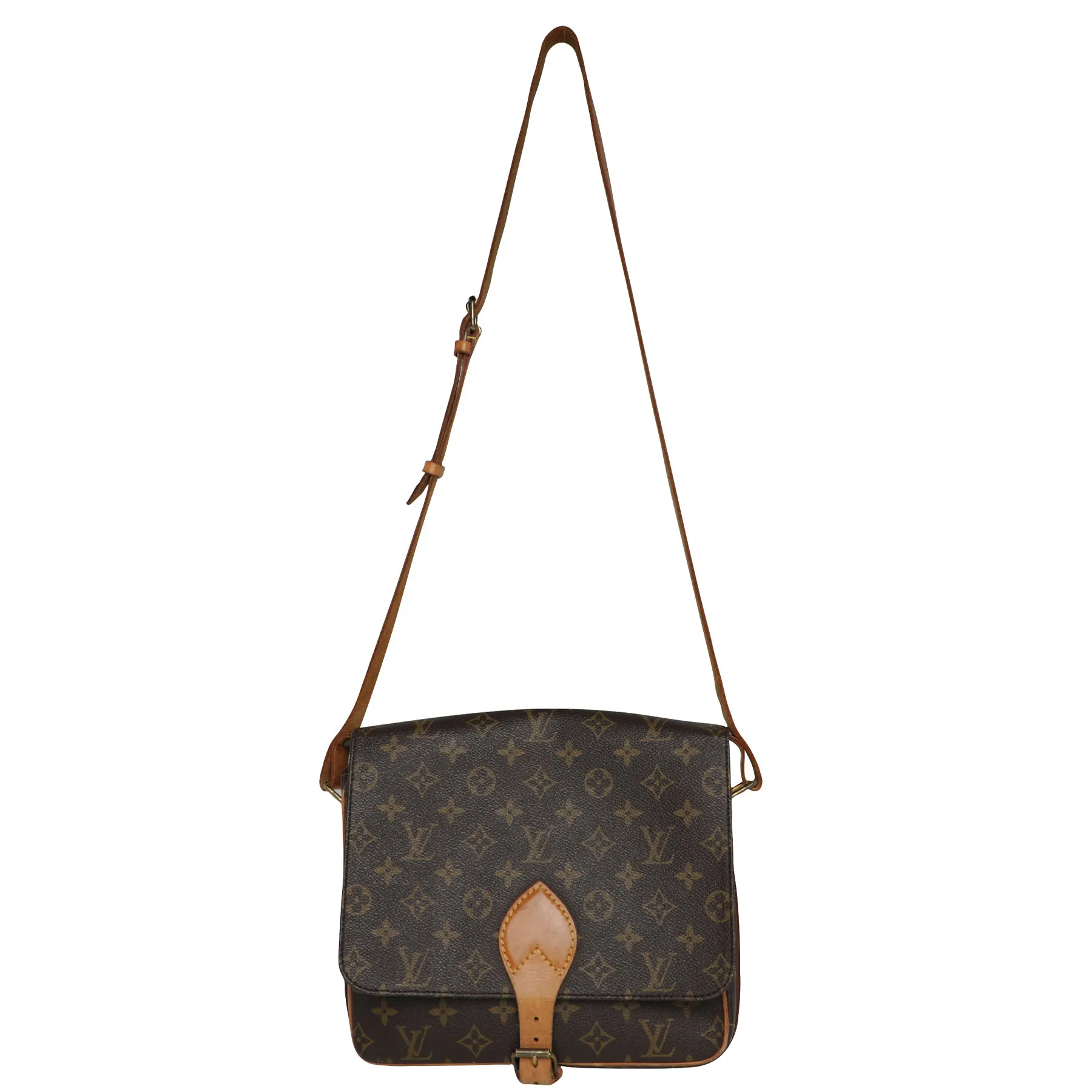Louis Vuitton Cartouchiere Monogram Leather Crossbody Bag GM