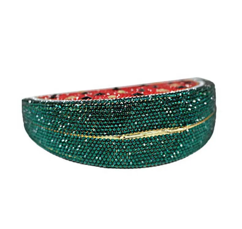 Luxury Crystal Rhinestone Watermelon Clutch