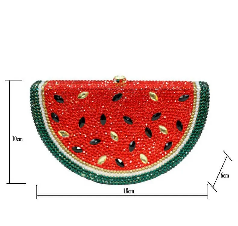 Luxury Crystal Rhinestone Watermelon Clutch