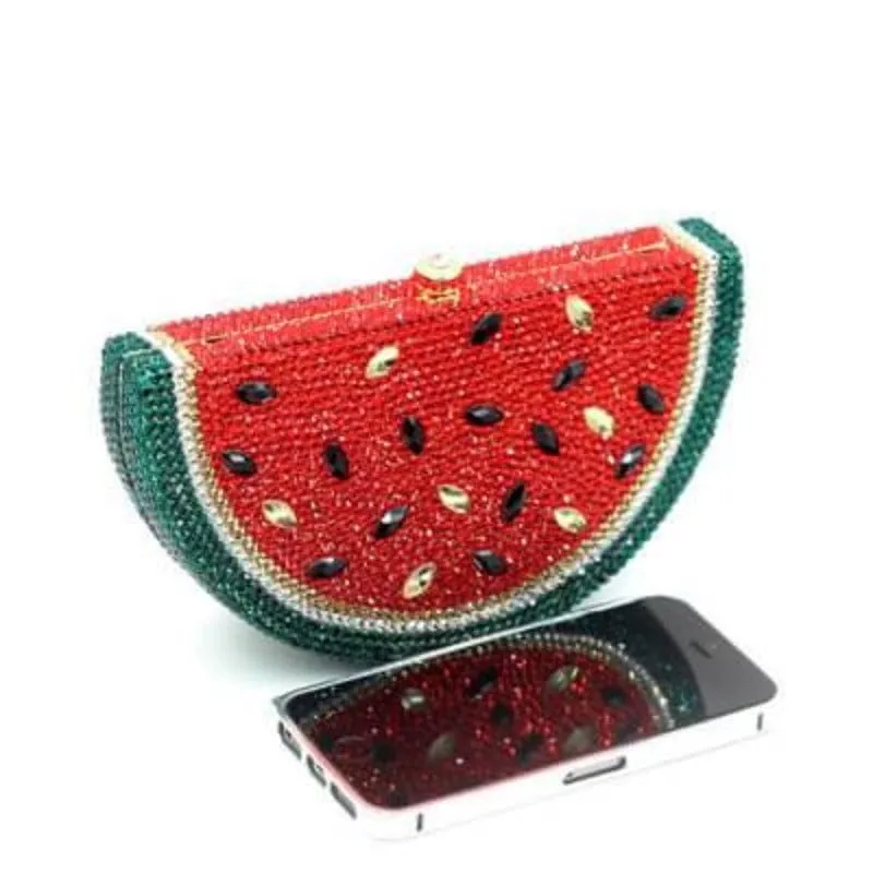 Luxury Crystal Rhinestone Watermelon Clutch
